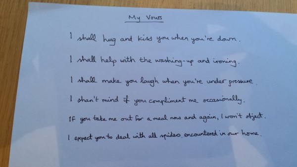 Funny Wedding Vows