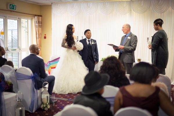 same-sex wedding with civil celebrant