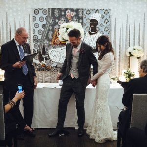 Breaking glass ritual civil wedding