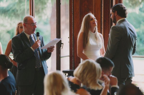 Civil celebrant and couple at a Vow Renewal