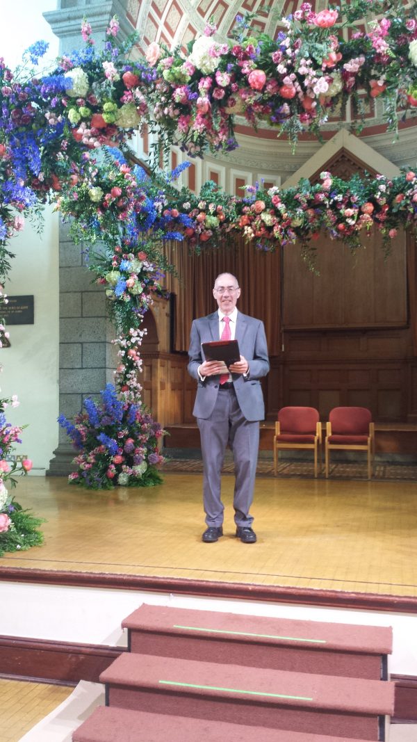 Civil celebrant before civil wedding in Guernsey